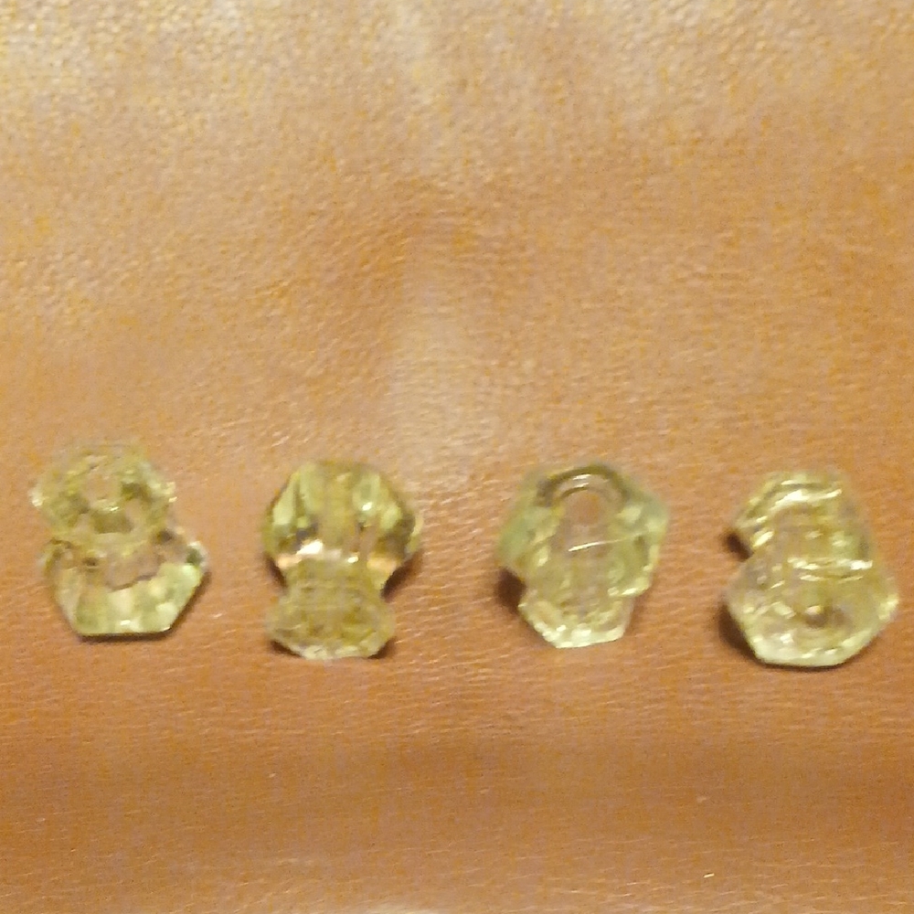 Vintage Set of Four Clear Crystal Knobs